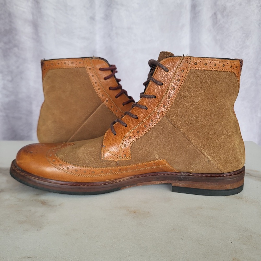 Ted Baker MIYLAN Wingtip Lace Up Boots Men's Size 11 Tan Brown - Picture 9 of 16